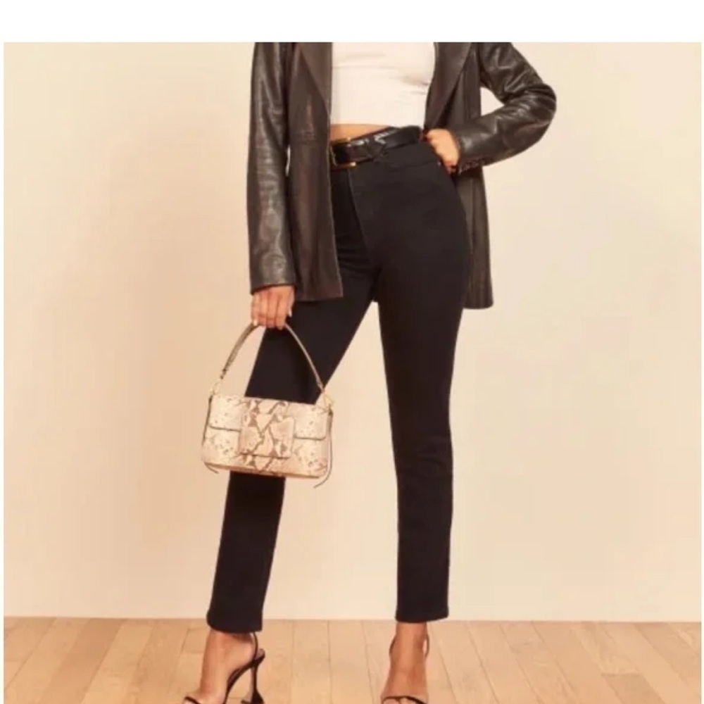 Reformation Ultra High Rise Skinny Jeans In Black Size 25.  Excellent Condition
